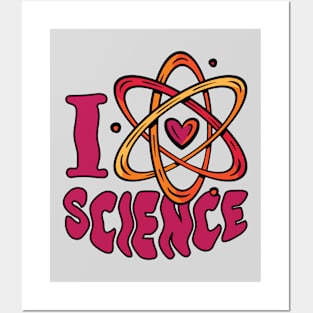 I Heart Science // Cute Science Atom Heart Posters and Art